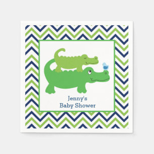 Serviettes En Papier Serviette à rayures Chevron Alligator Prépa