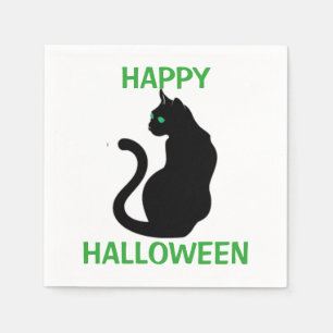Serviettes En Papier Serviette de Halloween/chat noir