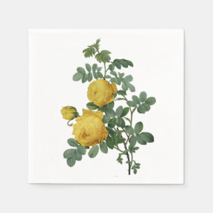 Serviettes En Papier Serviette vintage de peinture de rose jaune