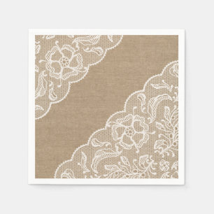 Serviettes En Papier Serviettes Burlap & Lace