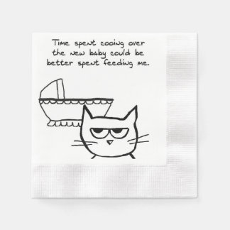 Serviettes En Papier Serviettes de Baby shower amusantes - Le chat n'es