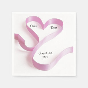 Serviettes En Papier Serviettes de coeur rose personnalisées