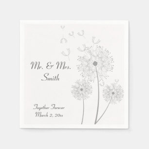 Serviettes En Papier Serviettes de Mariage gris et blanc