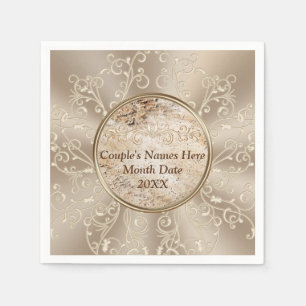 Serviettes En Papier Serviettes de Mariage Rustique personnalisées avec