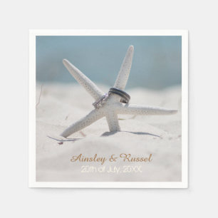 Serviettes En Papier Serviettes de mariage Starfish Beach