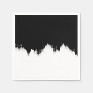 Serviettes En Papier Serviettes de papier abstraites noires et blanches