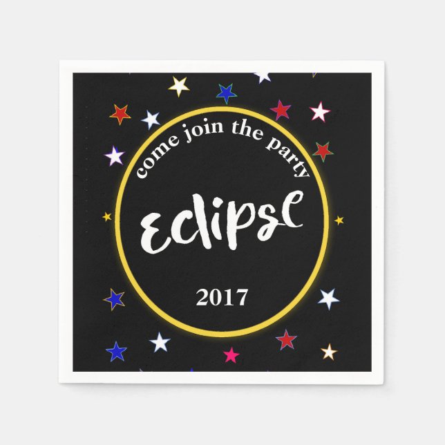 Serviettes En Papier Serviettes Éclipse Et Étoiles (Devant)