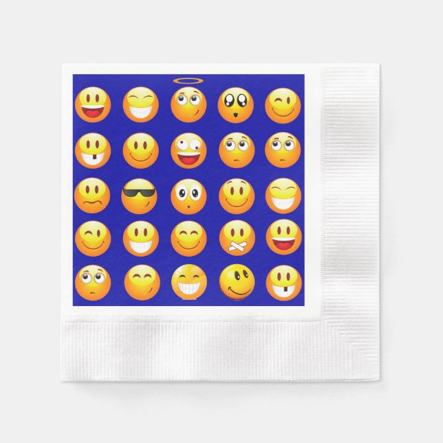 Serviettes En Papier serviettes emojis bleu foncé (Devant)