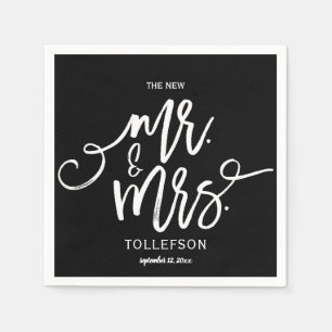 Serviettes En Papier Serviettes Mariages modernes   Typographie de pinc