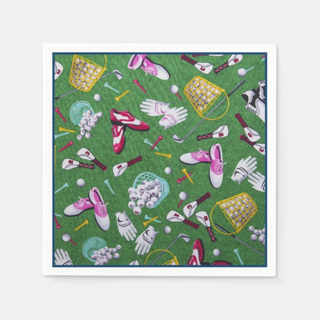 Serviettes En Papier Serviettes Motif Girly Golf (Devant)