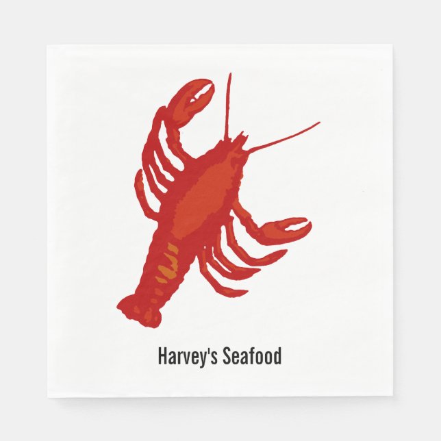 Serviettes En Papier Serviettes personnalisées de homard rouge (Devant)