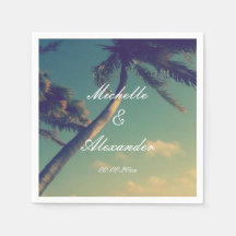 Serviettes personnalisées pour le mariage de desti