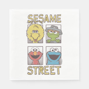 Serviettes En Papier Sesame StreetVintage Caractère Comique