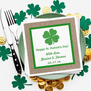 Serviettes En Papier Shamrock & Burlap St. Patrick's Day