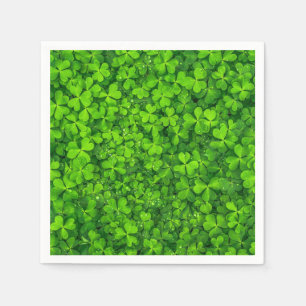 Serviettes En Papier Shamrock Clovers Photographie Irlandais Saint Patr