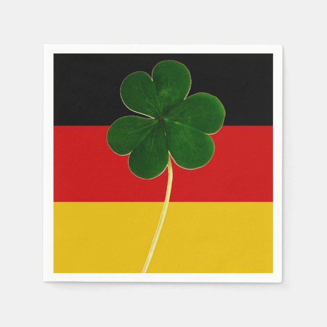 Serviettes En Papier Shamrock du drapeau irlandais allemand Clover St P (Devant)