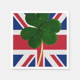 Serviettes En Papier Shamrock du drapeau irlandais britannique Clover S