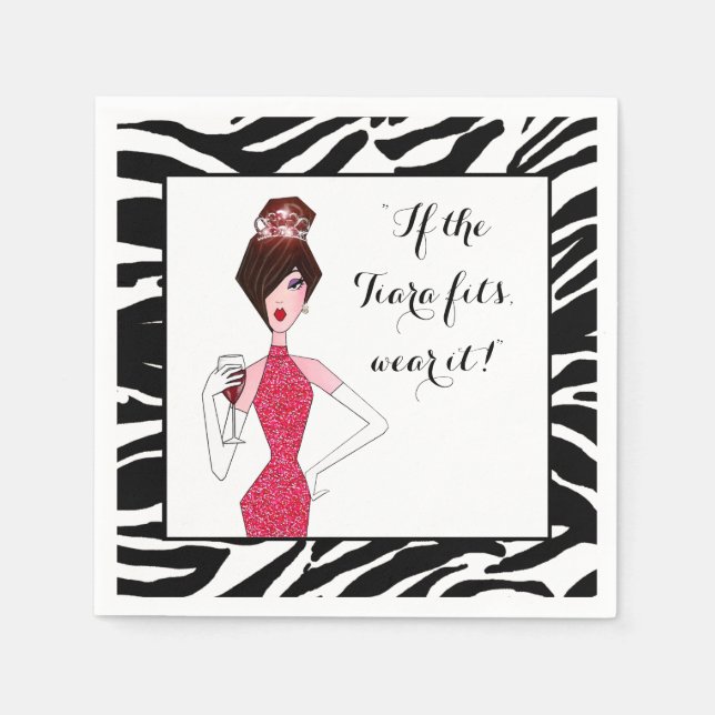 Serviettes En Papier "Si le Tiara convient... Portez-le !" (Devant)