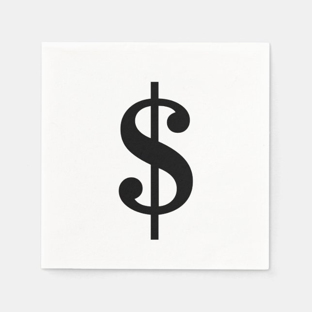 Serviettes En Papier Signe dollar | Alphabet classique simple (Devant)
