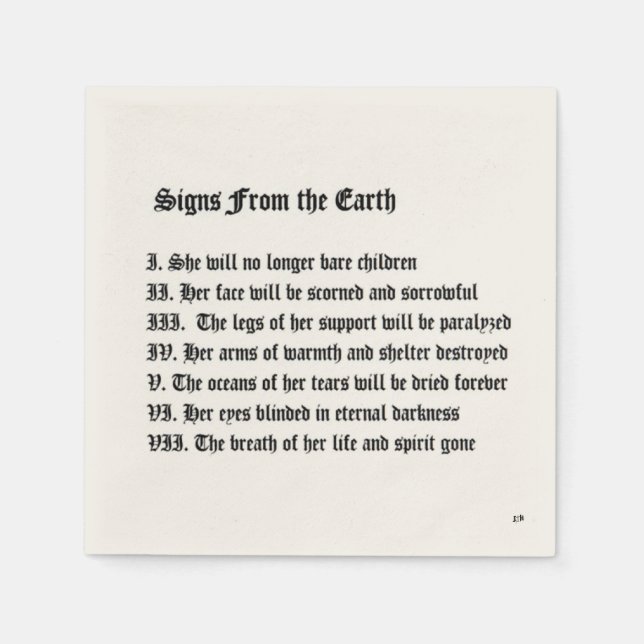 Serviettes En Papier Signes De La Terre (Devant)