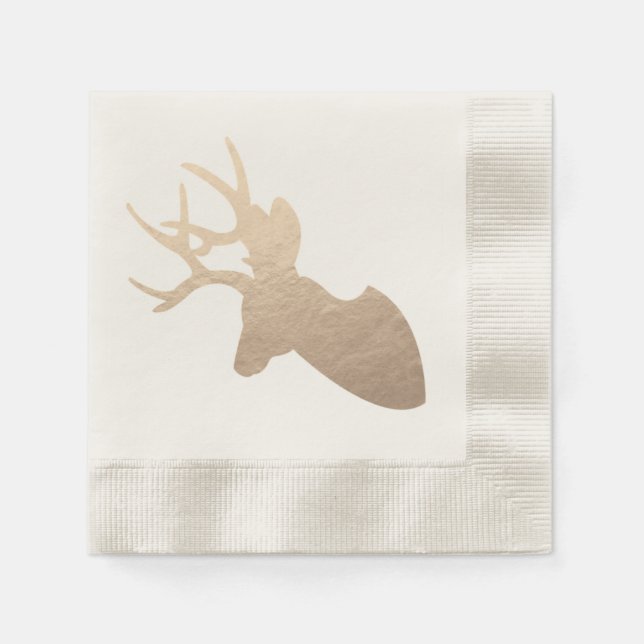 Serviettes En Papier Silhouette de Golden Deer (Devant)
