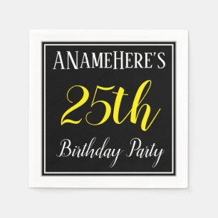 Serviettes En Papier Simple, 25ème fête d'anniversaire avec nom perso