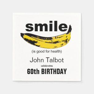 Serviettes En Papier Smile est un bon papier fête du 60e anniversaire 