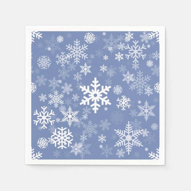 Serviettes En Papier Snowflakes Personnaliser graphique Arrière - plan  (Devant)