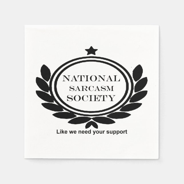 Serviettes En Papier Société Nationale Sarcasme Citation Humour Sarcast (Devant)