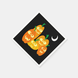 Serviettes En Papier Soirée d'Halloween en Citrouille