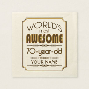 Serviettes En Papier Soixante-dixième monde de célébration