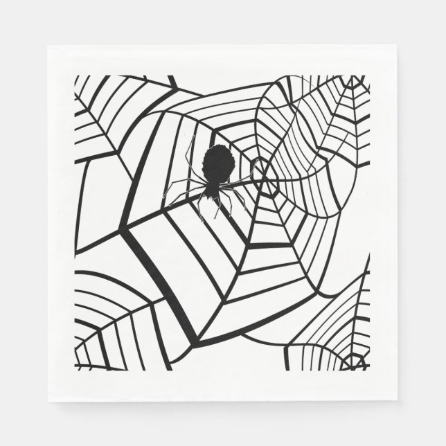 Serviettes En Papier Spider Web - Halloween - Papier Napkin (Devant)