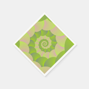 Serviettes En Papier Spirale en rose et vert