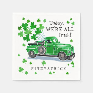 Serviettes En Papier St. Patrick's Day Green Vintage Truck Ajouter le n