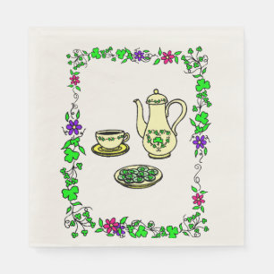 Serviettes En Papier St. Patrick's Day Irlandais Tea Set Papier serviet