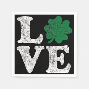Serviettes En Papier St Patrick's Day LOVE Shamrock irlandais