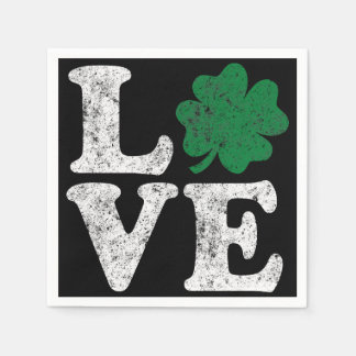 Serviettes En Papier St Patrick's Day LOVE Shamrock irlandais