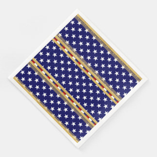Serviettes En Papier Stars Gold Blue Papier Napkin