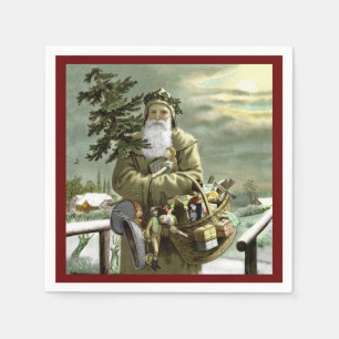 Serviettes En Papier Suédois Père Noël de juillet de Dieu