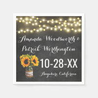 Sunflower Chalkboard Pays Mariage rustique