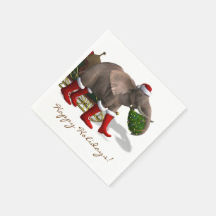 Serviettes En Papier Sweet Santa Claus Elephant