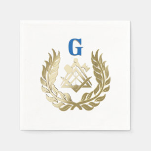 Serviettes En Papier Symbole de la maçonnerie d'or