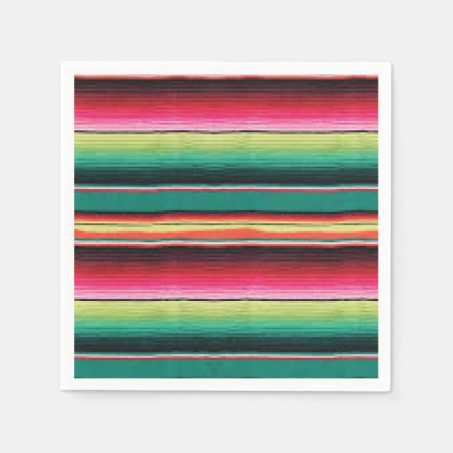 Serviettes En Papier Tapis d'impression de serape Fiesta mexicain servi (Devant)