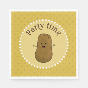 Serviettes En Papier Temps de fête de la pomme de terre heureuse