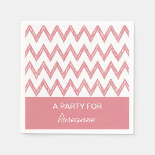 Serviettes En Papier Tendance crayon rose clair Chevron Zigzags avec no
