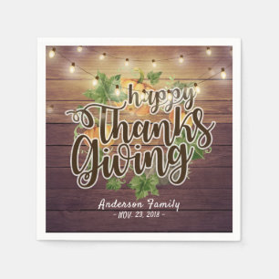 Serviettes En Papier Thanksgiving Automne quitte Citrouille String lumi
