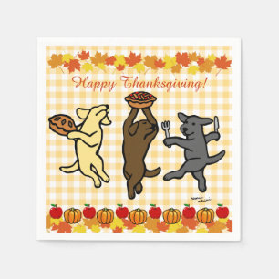 Serviettes En Papier Thanksgiving de trio de Labrador de danse