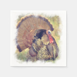 Serviettes En Papier Thanksgiving Turquie Aquarelle Médias mixtes