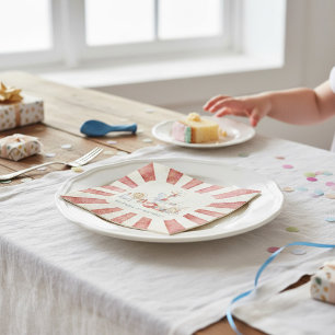 Serviettes en papier thème cirque rétro pour anniv