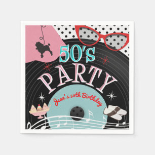 Serviettes En Papier Thème d'anniversaire sur disque personnalisé des a